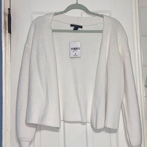 White knit cardigan